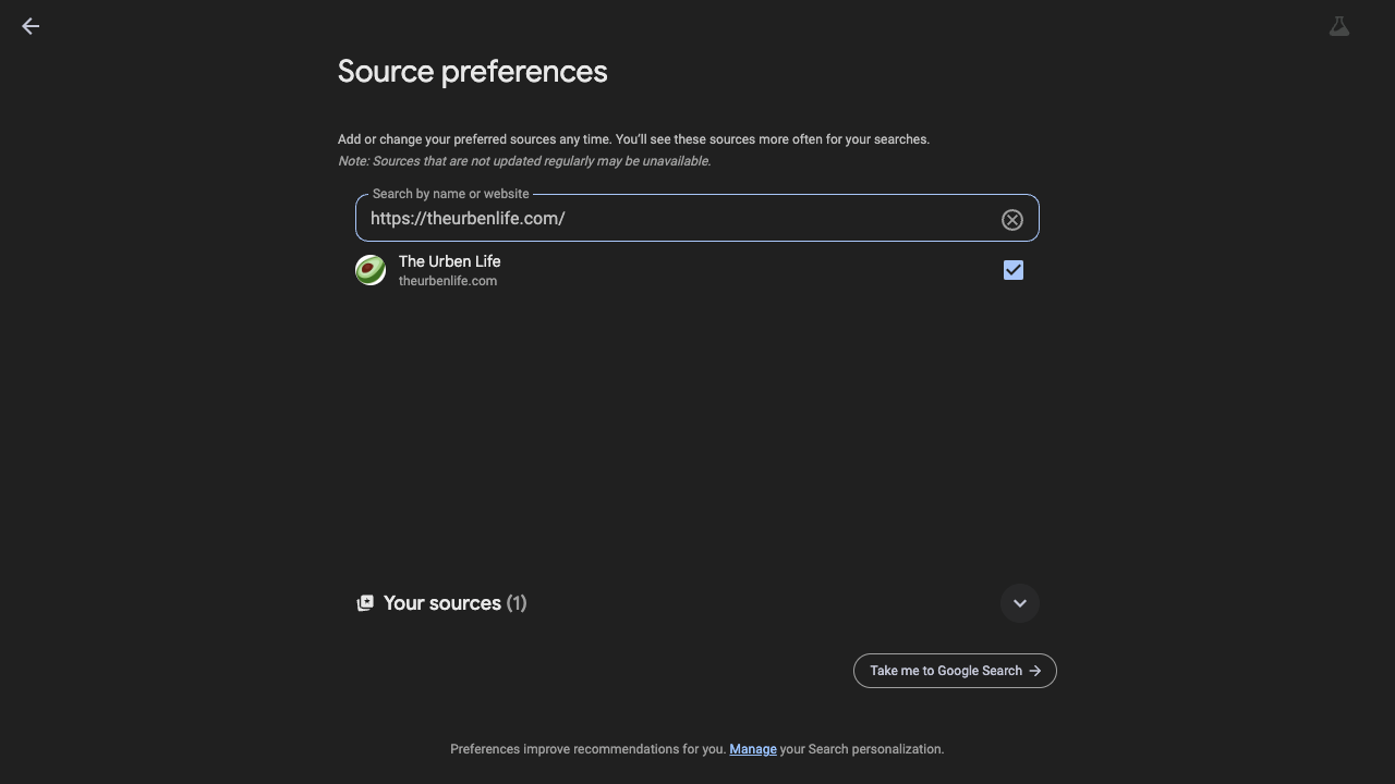 prepopulated google sources example